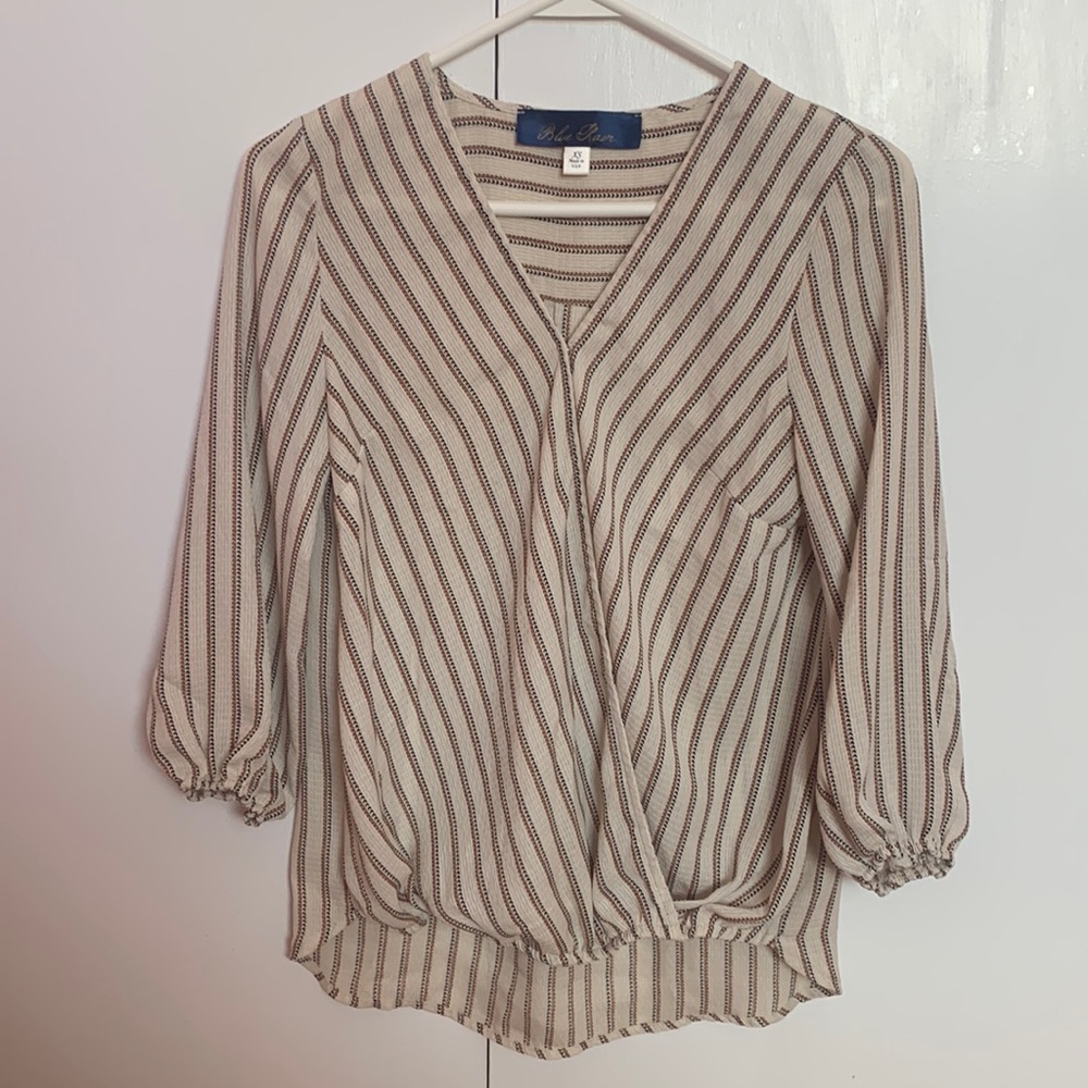 Blue Rain || Taupe Blouse